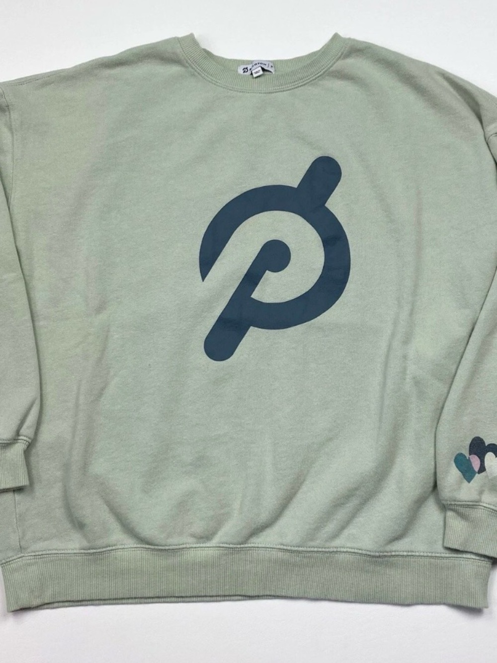 Peloton Sage Green Crewneck with Dark Navy Logo SZ XXL